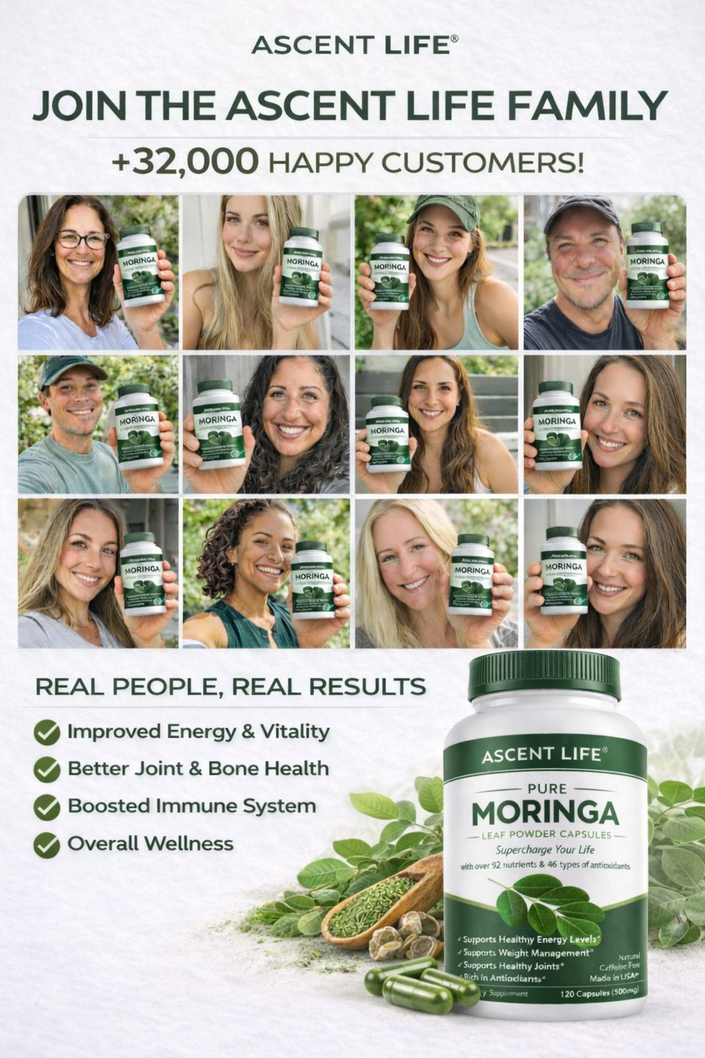 Ascent Life - Moringa Leaf Capsules