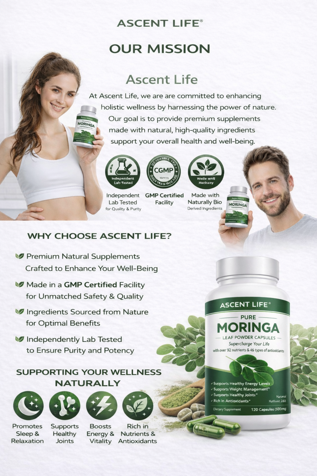 Ascent Life - Moringa Leaf Capsules