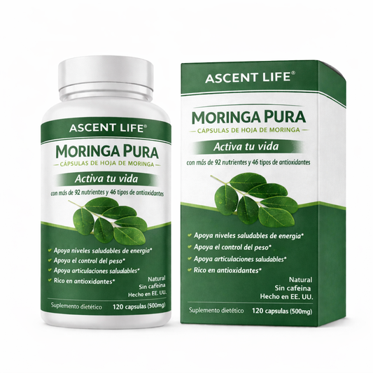 Ascent Life – Moringa 100% pura que ayuda naturalmente a reducir el cortisol para el equilibrio de todo el cuerpo